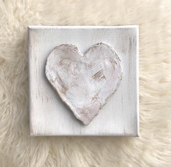 Clay Heart on Canvas