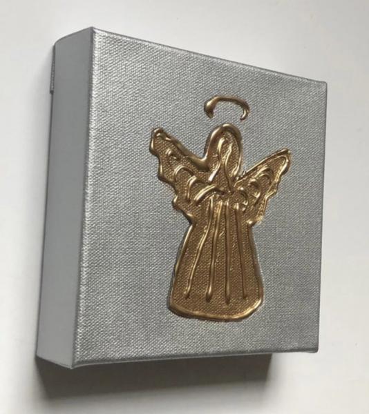 Gold Angel on Silver Canvas picture