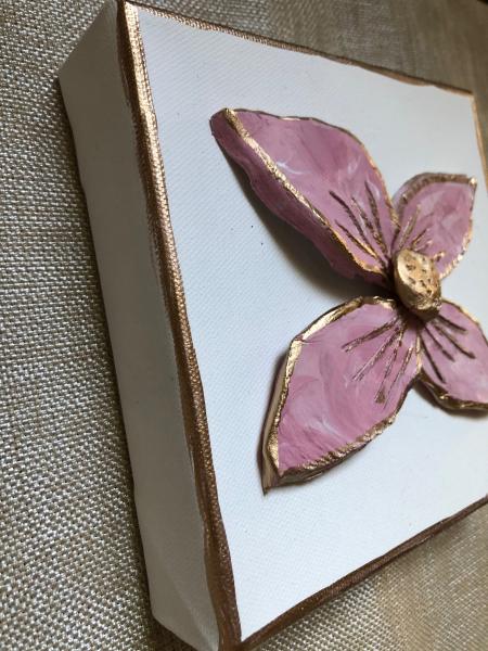 Flower on Canvas - Pink/Gold picture