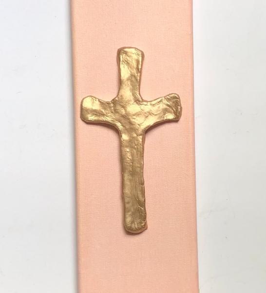 Gold Cross on Peach Canvas picture