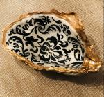 Oyster Trinket Dish - B/W Floral