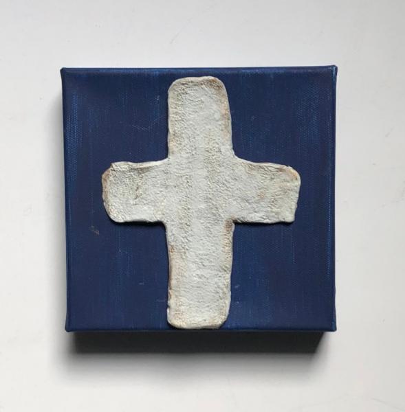 Clay Textured Cross on Canvas picture