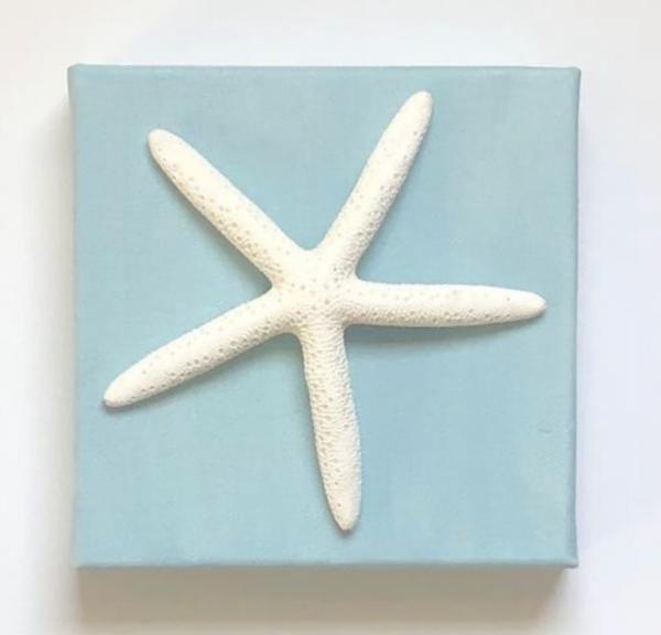White Starfish on Canvas picture