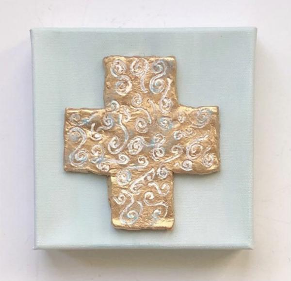 Gold Cross on Canvas picture