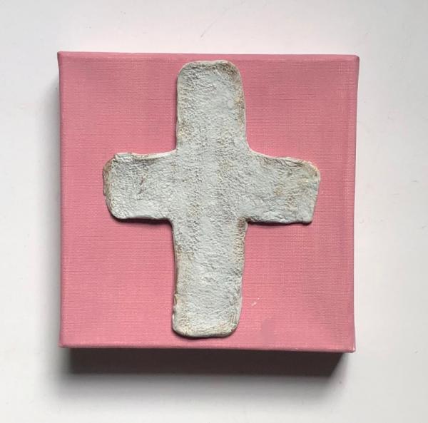 Clay Textured Cross on Canvas picture