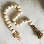Blessing Beads w/ Tassel & Cross - Natural