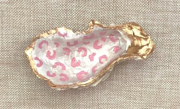 Oyster Trinket Dish - Pink Leopard picture