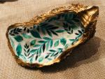 Oyster Trinket Dish - Green Leaf