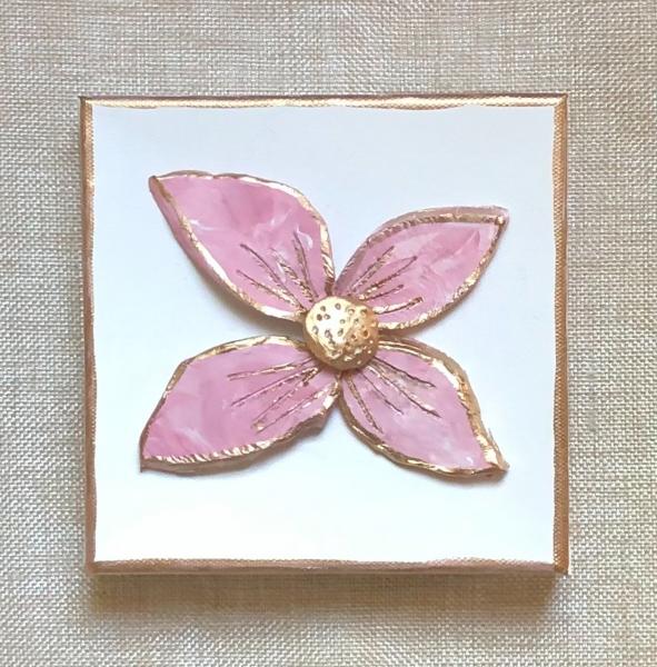 Flower on Canvas - Pink/Gold