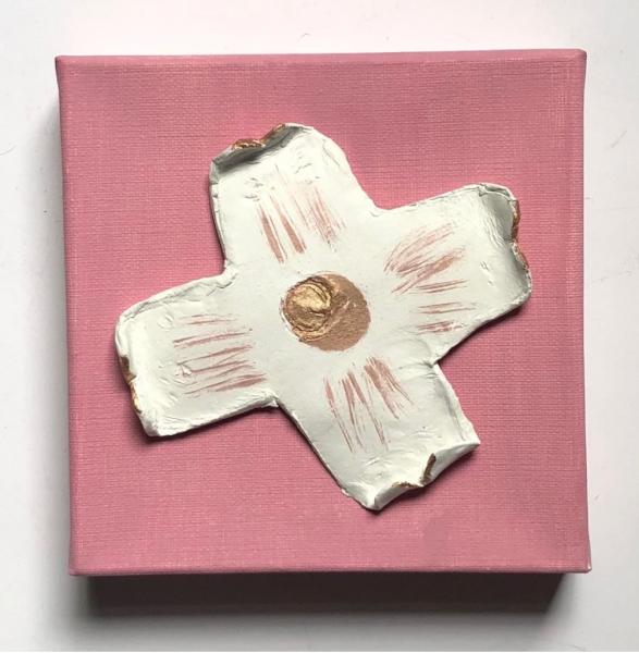 Clay Flower on Canvas