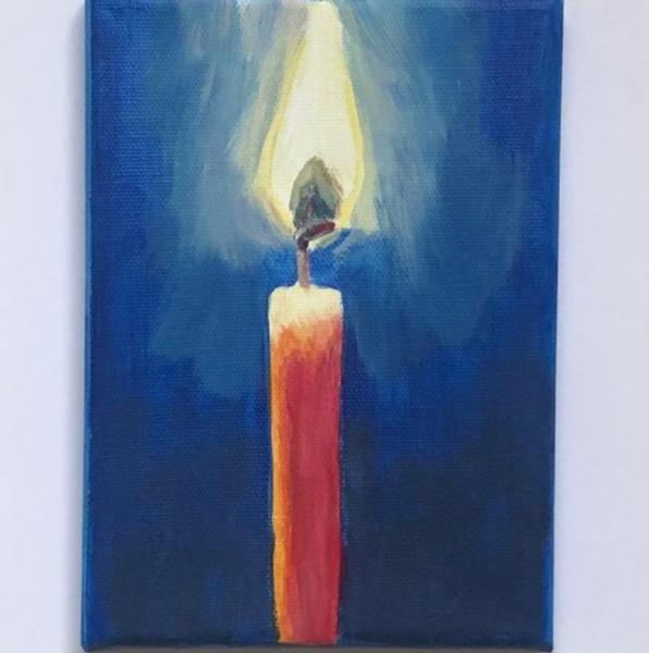 Candle Painting on Canvas picture