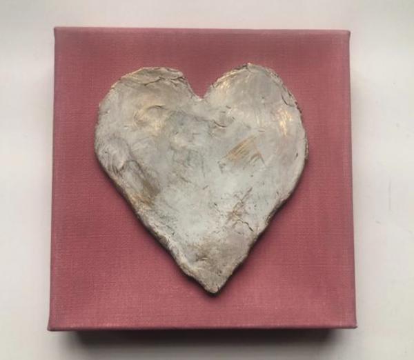 Clay Heart on Canvas picture