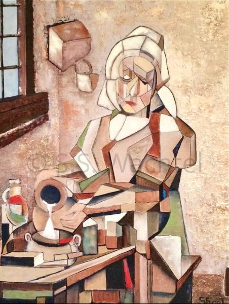 Homage to Vermeer.  The Milkmaid