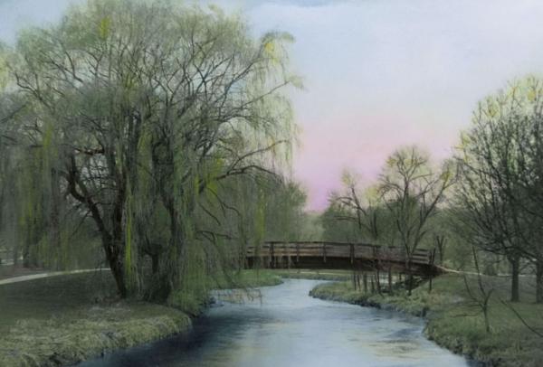 Minnehaha Creek - handpainted/reproduction picture