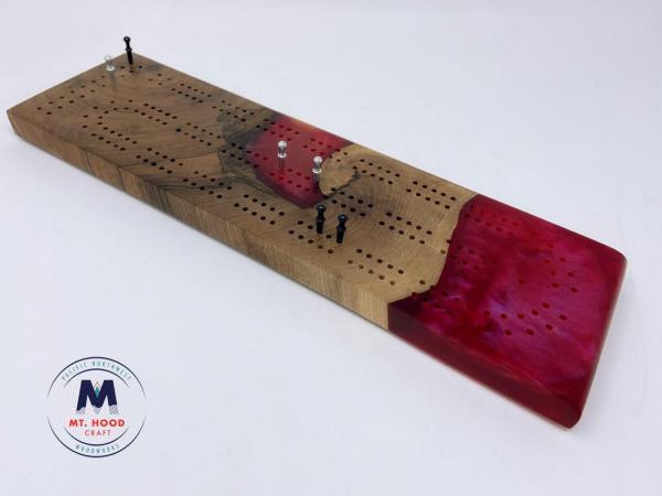 Dragon's Breath - Wood and Resin Cribbage Board picture