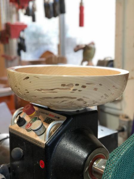 Wormy Ash- Handturned Ash Bowl picture