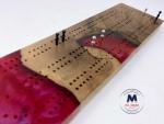 Dragon's Breath - Wood and Resin Cribbage Board