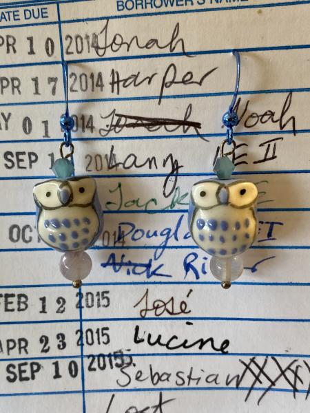 Blue Owl Earrings