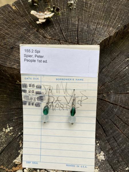 Green & White Earrings