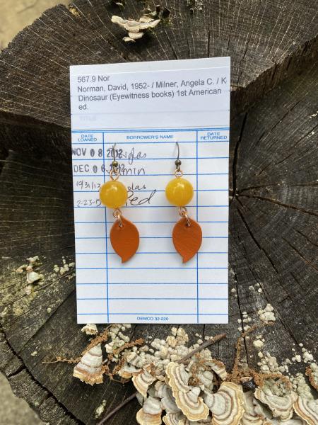 Leather Leaf Earrings picture