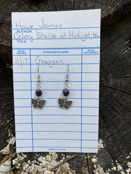 Purple Butterfly Earrings