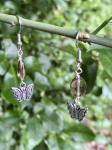Grey Butterfly Earrings