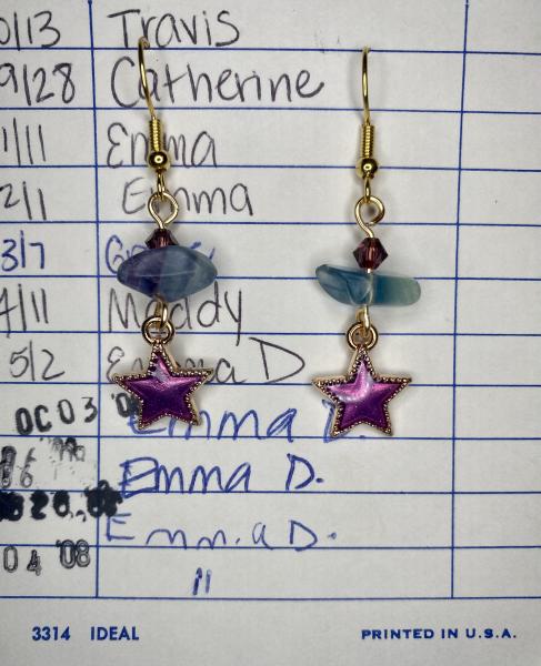 Purple Star Earrings