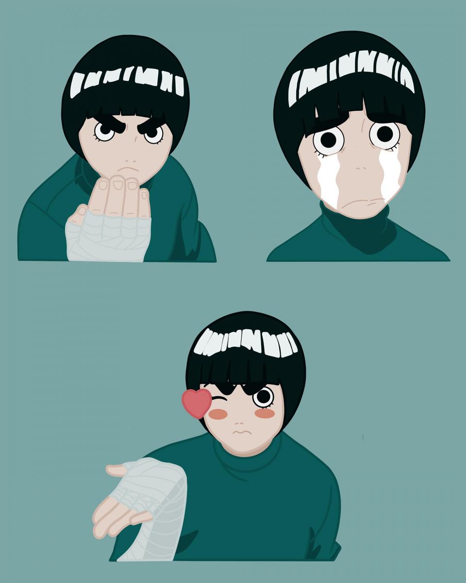 Rock Lee Set of 3 Stickers picture