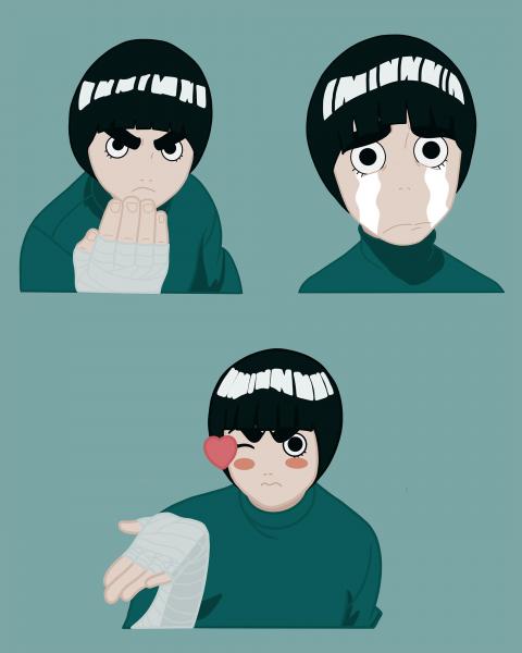 Rock Lee Set of 3 Stickers picture