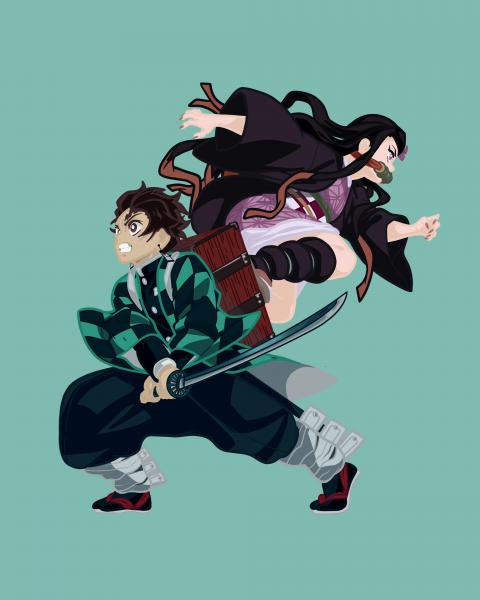 Tanjiro and Nezuko Sticker picture