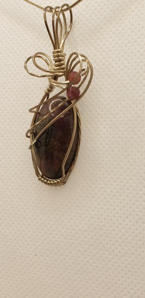 Wire wrapped Tourmaline Pendant in sterling silver picture