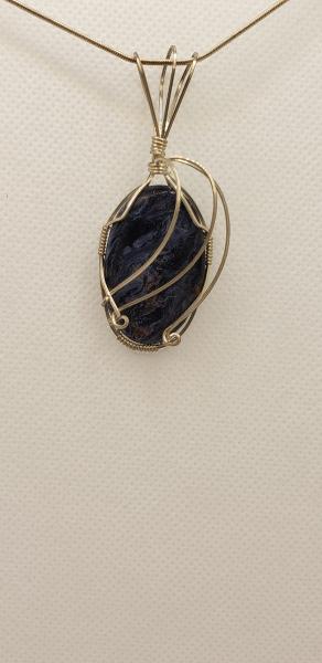 Wire wrapped Pietersite Pendant in sterling silver picture