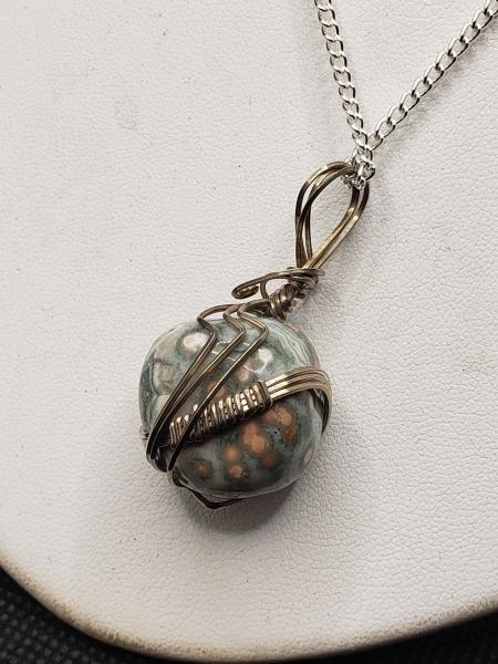 Ocean Jasper nugget Pendant in sterling silver picture