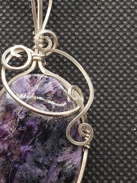 Russian Charoite Pendant in sterling silver picture