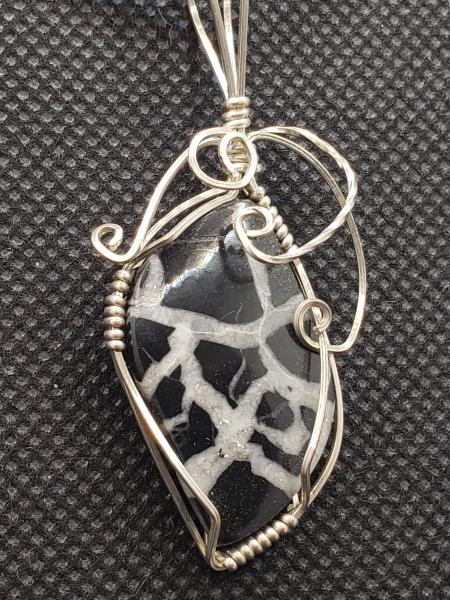 Black Septarian Pendant in sterling silver picture