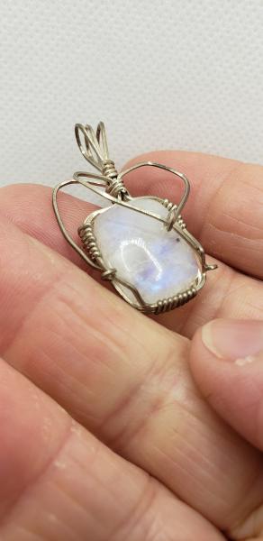 Wire wrapped Moonstone Pendant in sterling silver picture