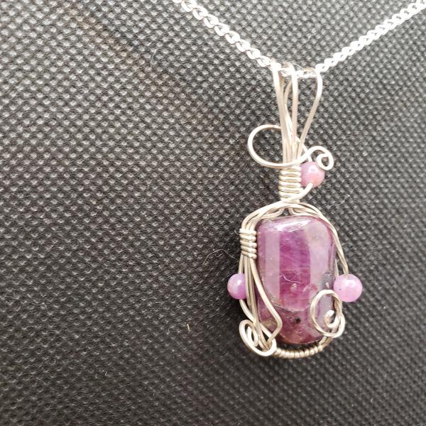 Ruby Nugget Pendant in sterling silver