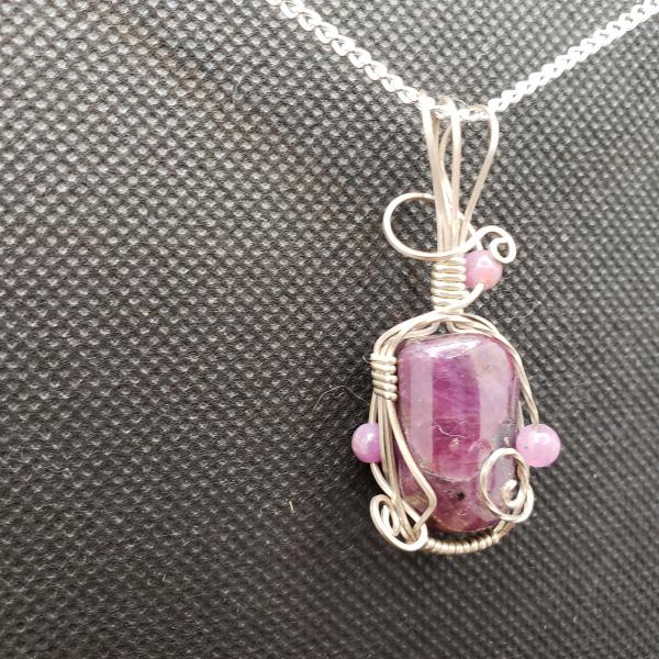 Ruby Nugget Pendant in sterling silver picture