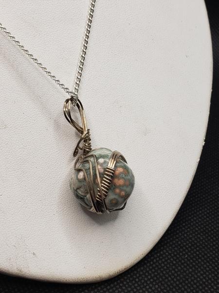 Ocean Jasper nugget Pendant in sterling silver picture