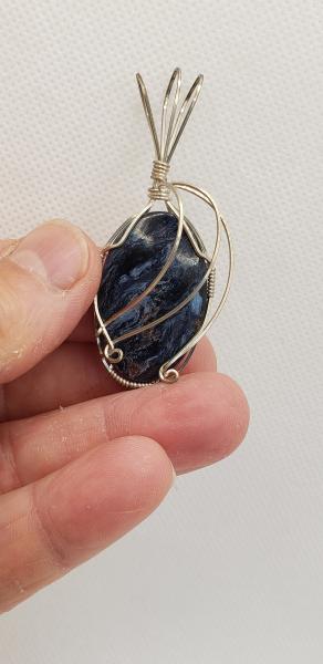 Wire wrapped Pietersite Pendant in sterling silver picture