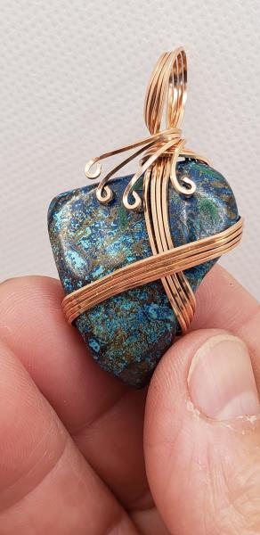 Wire wrapped Shattuckite Nugget in Rose gold picture