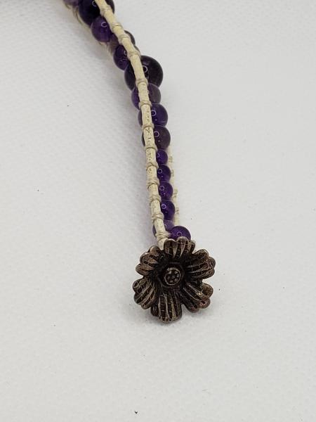 Leather Bracelet with Amethyst picture