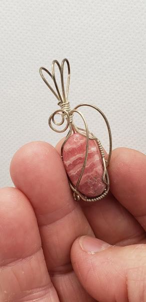 Wire wrapped Rhodochrosite Nugget in sterling silver picture