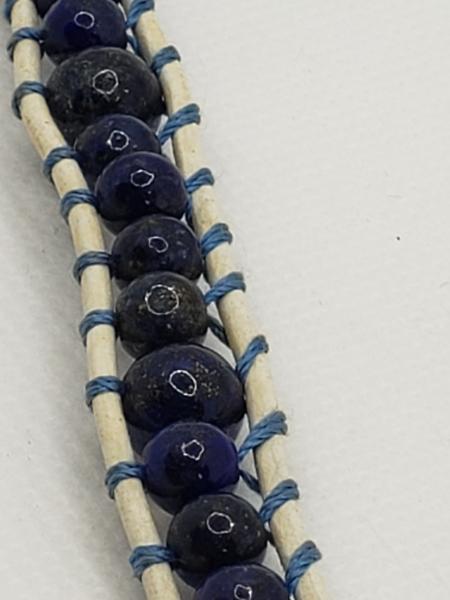 Leather Bracelet with Lapis Lazuli picture