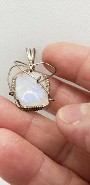 Wire wrapped Moonstone Pendant in sterling silver picture