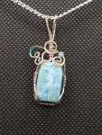 Dominican Larimar Pendant in sterling silver