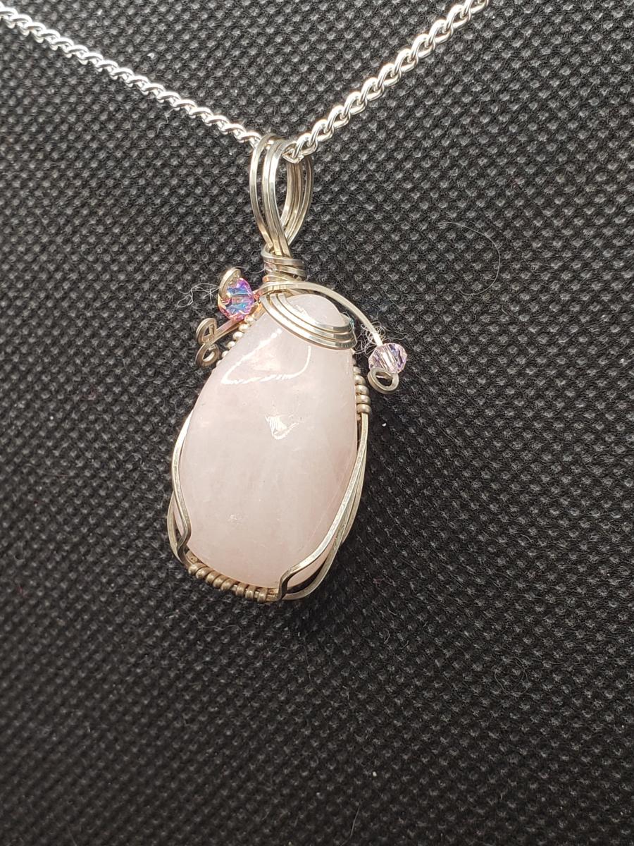 Rose Quartz Pendant in sterling silver picture
