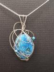 Blue Crazy Lace Agate Pendant in sterling silver