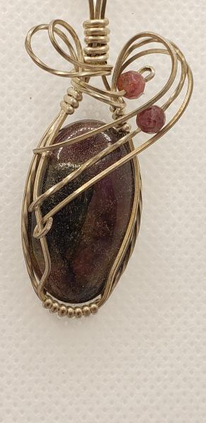 Wire wrapped Tourmaline Pendant in sterling silver picture