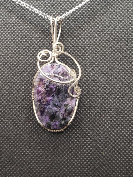 Russian Charoite Pendant in sterling silver picture